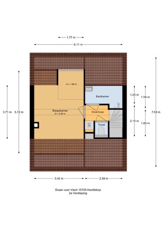 Floorplan - Graan voor Visch 15705, 2132 EM Hoofddorp